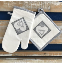 Küchenhandschuh + Topfboden Home grau