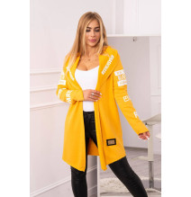 Dámsky kardigán s nápismi MI033 okrový