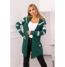 Dámsky kardigán s nápismi MI033 zelený