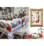 Cotton Christmas tablecloth Christmas roses140x180 cm Made in Italy