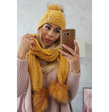 Women’s Winter Set hat and scarf  MIK199 yellow