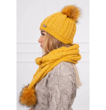 Women’s Winter Set hat and scarf  MIK199 yellow