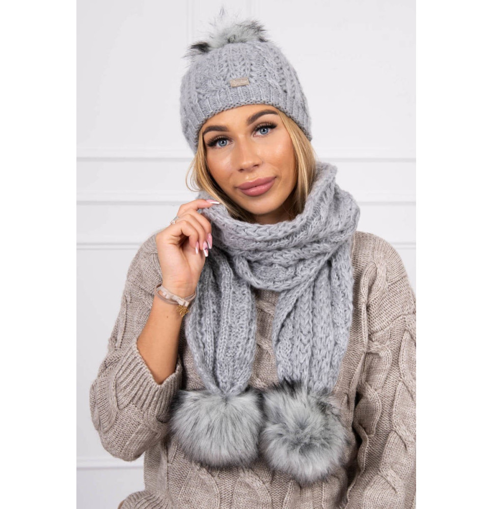 Women’s Winter Set hat and scarf  MIK199 gray