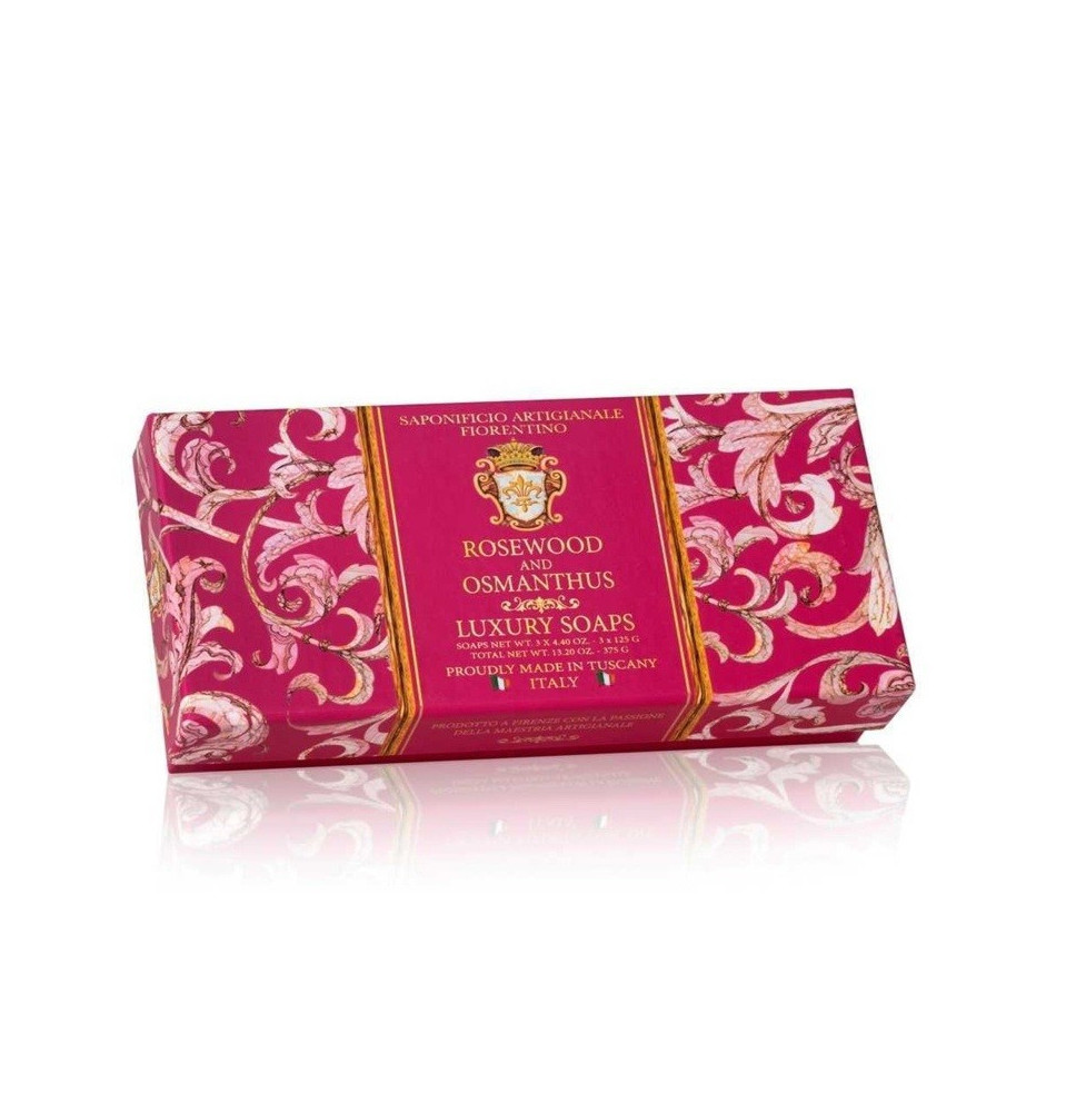 SA Fiorentino Vegetable soap Rosewood and osmanthus 3x125 g
