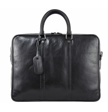 Leather Messenger Bag 380 black
