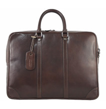 Leather Messenger Bag 380 dark brown