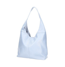 Leather shoulder bag 590 light blue MADE IN ITALY