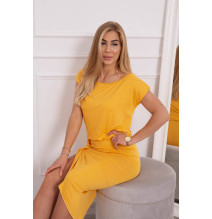 Women's asymmetrical dress MI61524 mustard