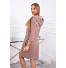 Dress with hood and pockets MIG8847 mocca