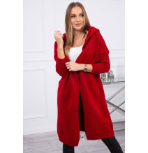 Dámsky sveter s kapucňou MI2020-14 červený