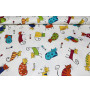 Fabric decoration Cotton Panama Multicolored cats, h. 140 cm