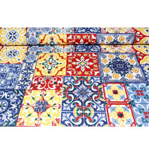 Fabric decoration Cotton Multicolored Majolica, h. 140 cm