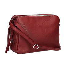 Genuine Leather Handbag 517 dark red Made in Italy