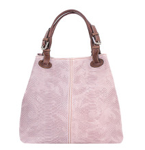 Genuine Leather Handbag Python stamp 35 pink
