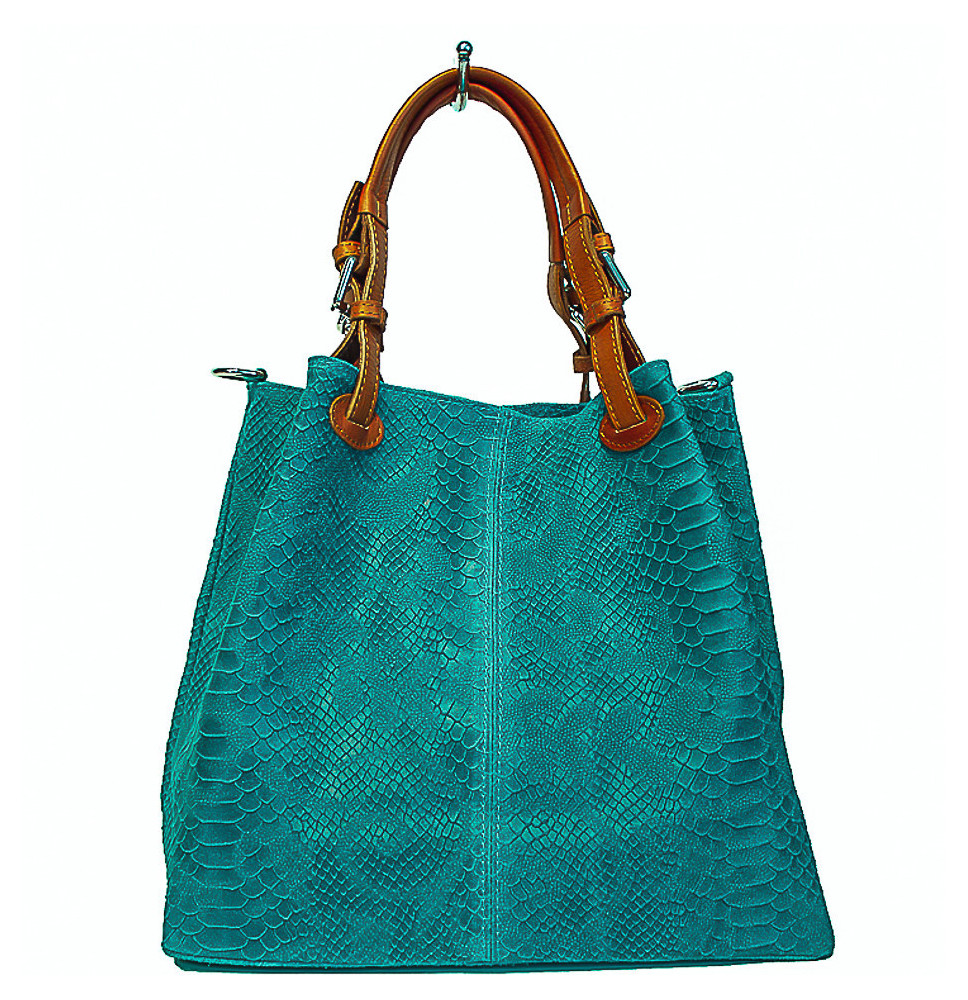 Ledertasche python stamp 35 turchese