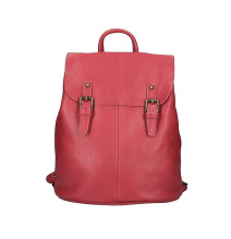 Leather backpack MI202 dark red Made in Italy 
