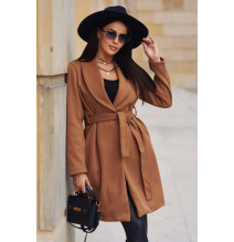 Women's coat with one button closure