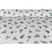Vianočná dekoračná látka Vianočný stromček, š. 140 cm