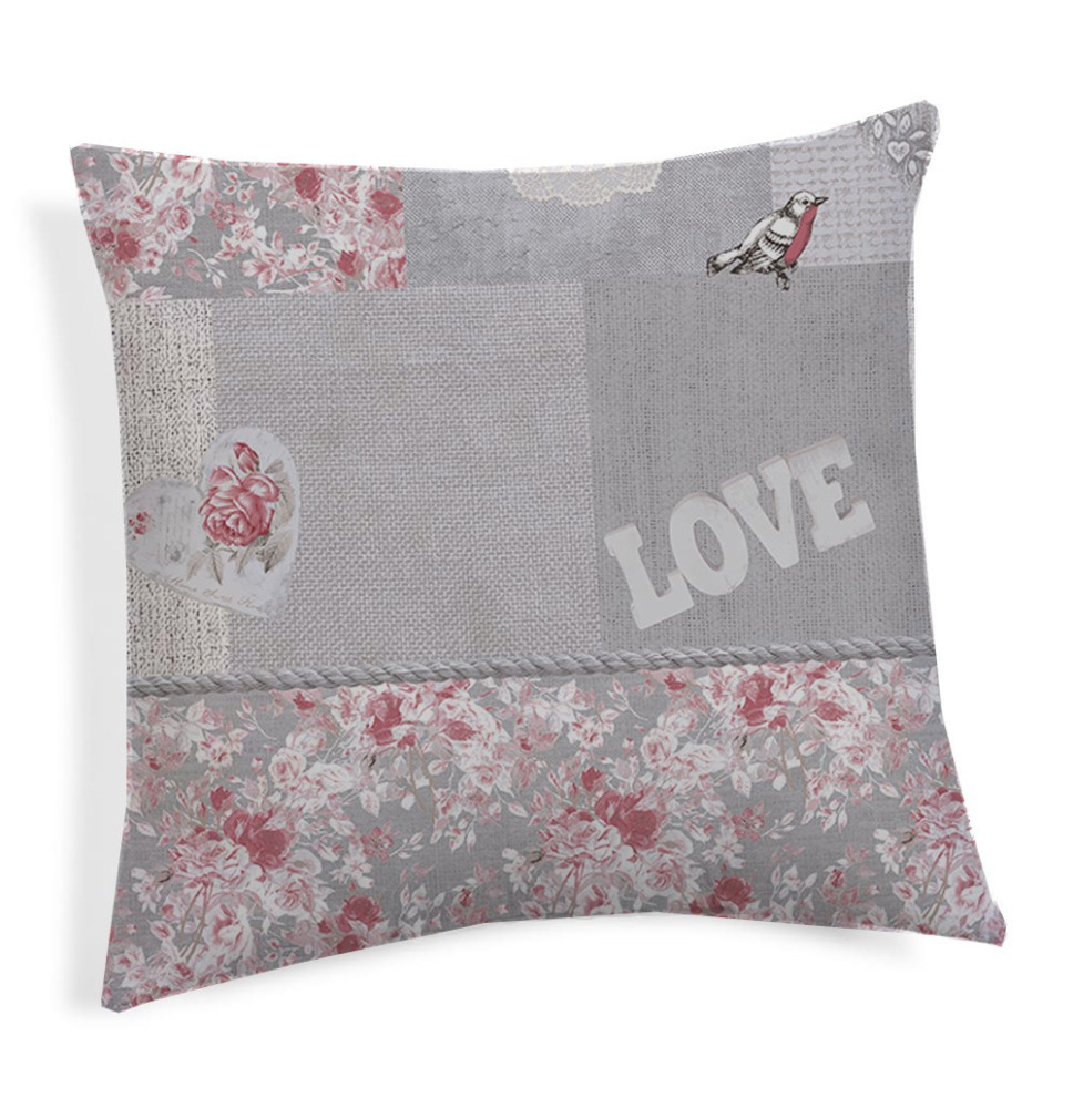 Pillowcase Romantic shabby  red 40x40 cm Made in Italy