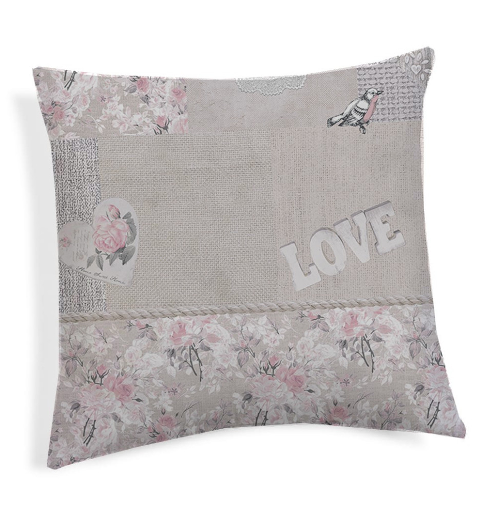 Pillowcase Romantic shabby pink 40x40 cm Made in Italy