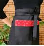 Waterproof kitchen waist apron with red trim
