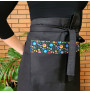 Waterproof kitchen waist apron with folk trim