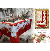 Cotton Christmas tablecloth 140x180 cm Made in Italy