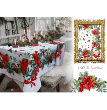 Cotton Christmas tablecloth 140x180 cm Made in Italy