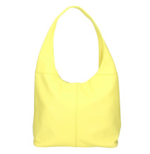 kožená kabelka na rameno 590 citrónově žlutá MADE IN ITALY