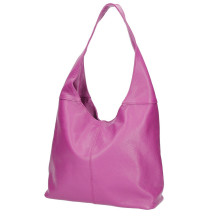Leather shoulder bag 590 fuxia MADE IN ITALY