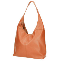 Leather shoulder bag 590 papaya MADE IN ITALY