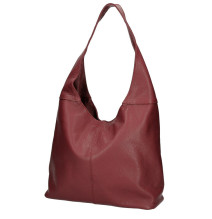 Leather shoulder bag 590 dark red MADE IN ITALY