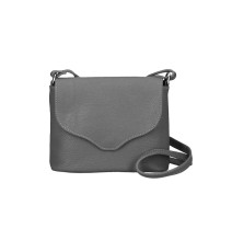 Genuine Leather Shoulder Bag MI64 dark gray