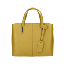 Woman Leather Handbag 1137 mustard Made in Italy