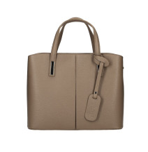 Woman Leather Handbag 1137 dark grey-brown Made in Italy