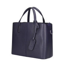 Woman Leather Handbag 1137 dark blue Made in Italy