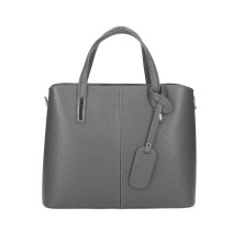 Woman Leather Handbag 1137 dark gray Made in Italy
