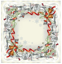 Vianočný gobelínový obrus na stôl Chenille 1254