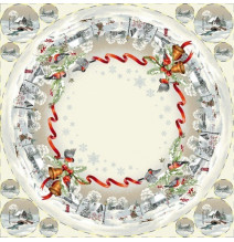 Vianočný gobelínový obrus na stôl Chenille 1254