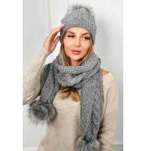 Women’s Winter Set hat and scarf  K110 grey