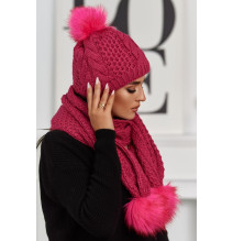 Women’s Winter Set hat and scarf  K110 fuxia