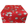 Christmas runner Christmas roses on red 50x150 cm Made in Italy