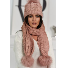 Women’s Winter Set hat and scarf  K110 powder pink