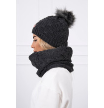 Women’s Winter Set hat and scarf  MIK129 graphite