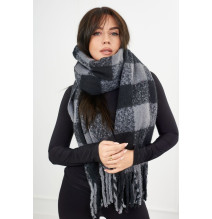 Women's scarf 6073 black+graphite Made in Italy