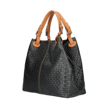 Genuine Leather Handbag 764 black Made in Italy