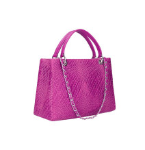Woman Leather Handbag 765 fuxia Made in Italy