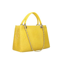 Woman Leather Handbag 765 yellow Made in Italy