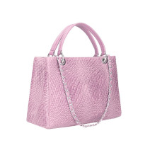 Woman Leather Handbag 765 lilac Madein Italy
