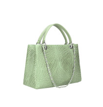 Woman Leather Handbag 765 green mint Made in Italy